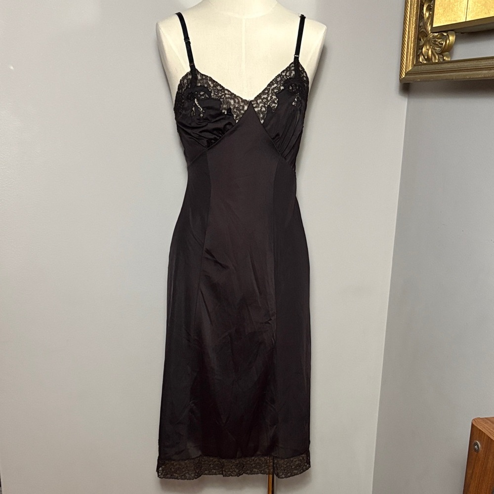 Seamprufe VINTAGE Size 32 Black Nightgown Slip Dress